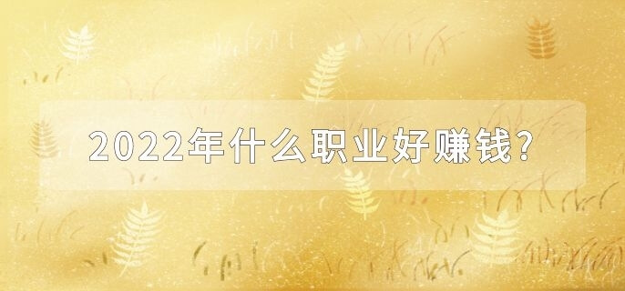 2022年什么职业好赚钱?