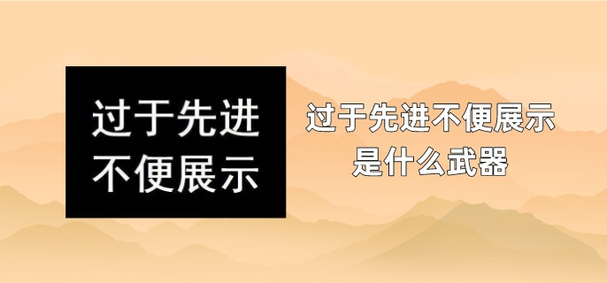 过于先进不便展示是什么武器